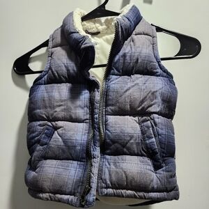 Plaid puffer vest